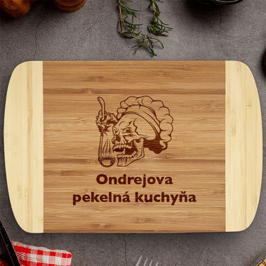 Darčekové bambusové prkienko s gravírovaním Pán Kuchyňa 3 