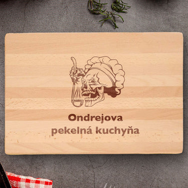 Masívne darčekové prkienko s gravírovaním, Pán kuchyne 3 